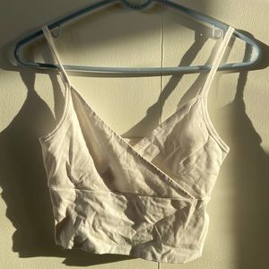 White Cropped Tank Top Size S